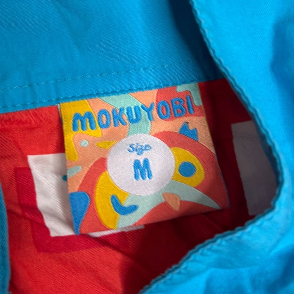 Mokuyobi long sleeve red blue funky retro print shirt top size medium - Picture 6 of 7